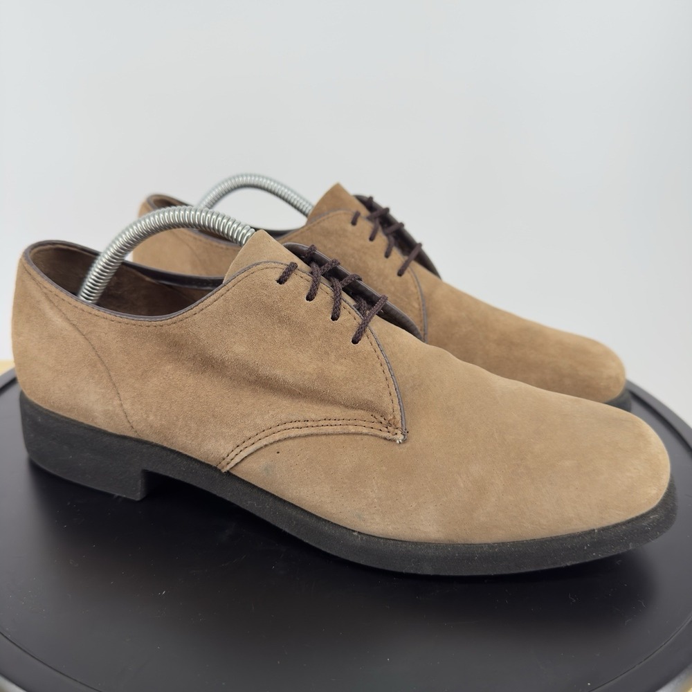 Vintage Hush Puppies Men's 10M Suede Lace-Up Derby Shoes in Taupe EUC